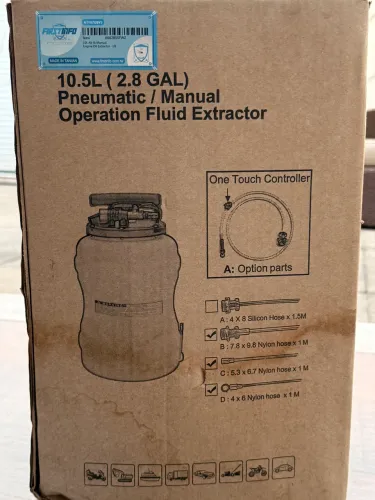 Extrator de Fluidos Pneumático e Manual de 10,5L (2,8 galões)