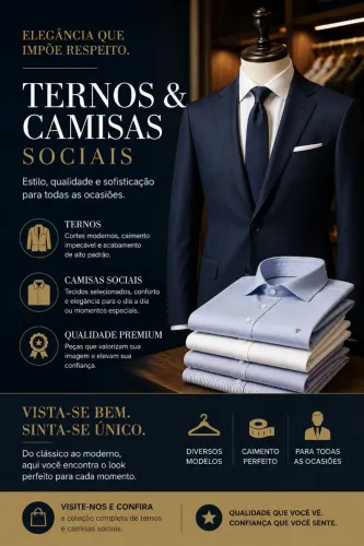Ternos, blazer e camisas sociais 