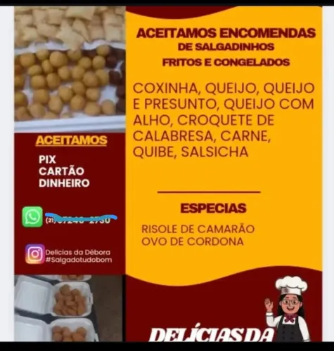 Entregamos sua encomenda de salgados