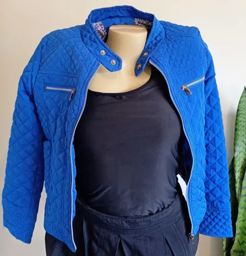 Jaqueta Feminina Azul Forrada