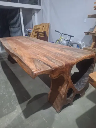 Mesa rústica de madeira LUXO 400x115x80