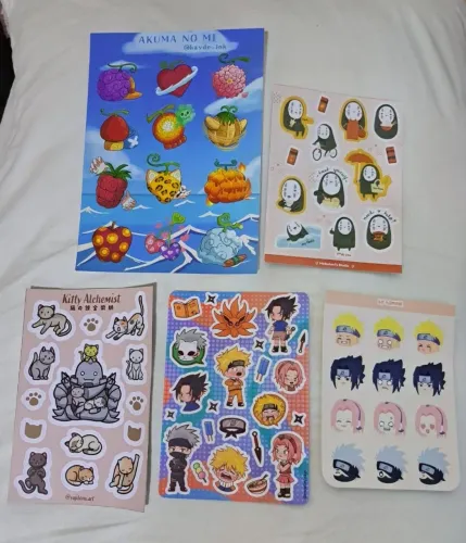 Adesivos Diversos - One Piece / A Viagem de Chihiro / Naruto / Fullmetal Alchemist