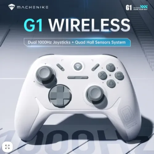 [LACRADO] Controle Machenike G1 Branco Tri-Mode - Hall Effect, 1000Hz, Multiplataforma
