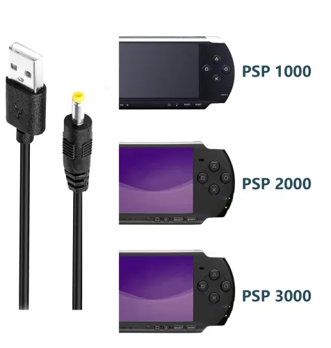 Cabo USB e de carregamento para PSP