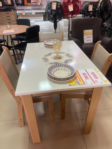 SALA JANTAR BELLAGIO 4 CADEIRAS EM MDF 