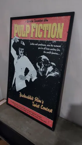 Pulp Fiction - Quadro grande + moldura - Mia Wallace e Vincent Vega Twist  Dance  ñ poster