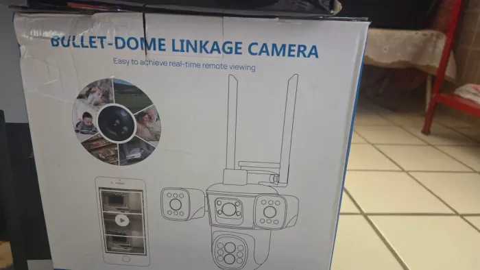 Câmera tripla wifi vigilância segurança (Lacrada, superior a Lenovo e Intelbras giratórias