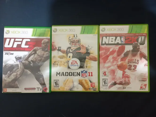 Lote Xbox360 jogos NBA/Madden/MMA