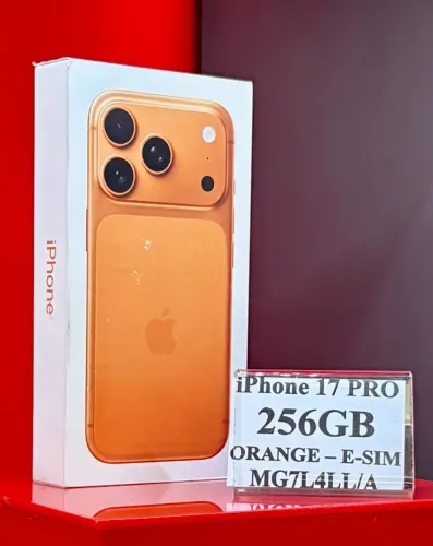 Apple iPhone 17 PRO A3257 - 256GB - E-SIM - Orange - Produto Novo com Garantia