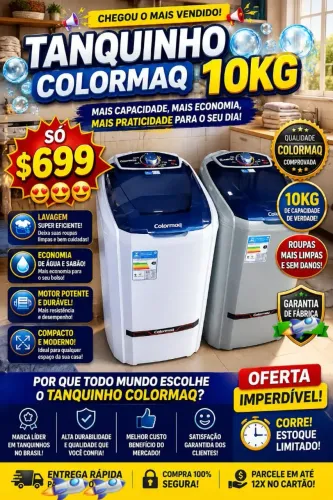 Máquina tanquinho 10kilos. 