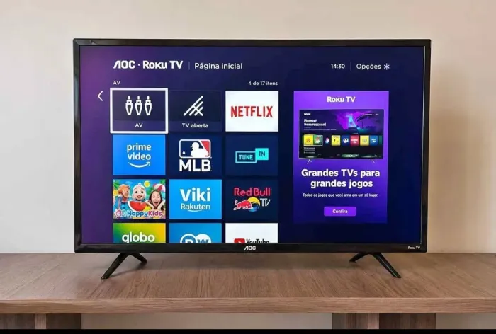 Smart TV AOC Roku Inteligência Artificial Completa Entrego