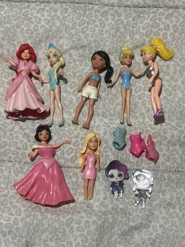 Lote bonecas Polly, princesas e Lol