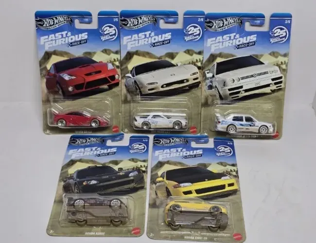 Hot Wheels Silver Series Fast & Furious, Race-Off 2026, Conjunto de 5 GUERRAS DE CORRIDA