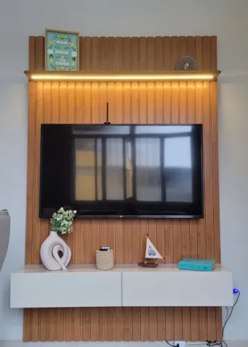Painel ripado para sala