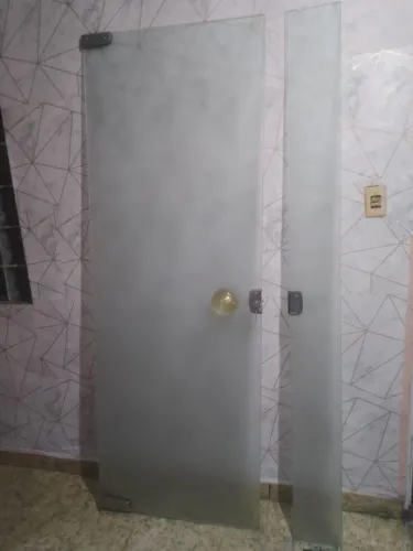 Porta Blindex de Vidro Temperado Jateado