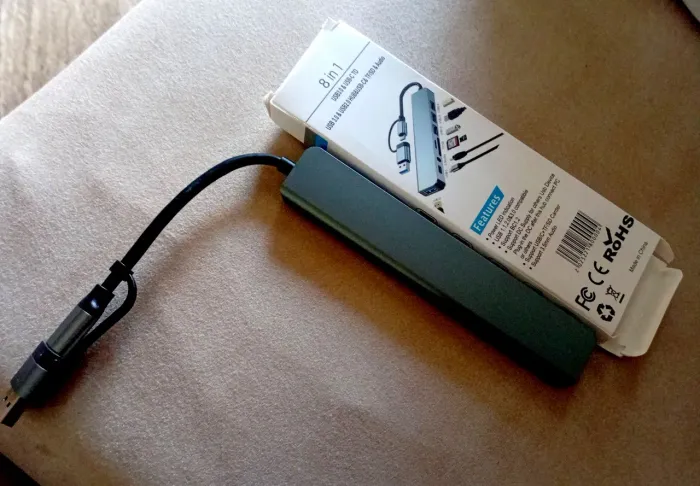 Hub usb-c 8 em 1 multifuncional novo sem uso 25,00