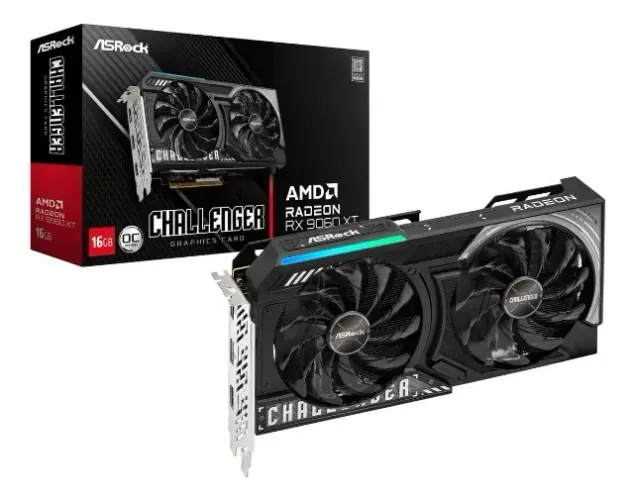 Placa De Vídeo Asrock Amd Radeon Rx 9060 Xt Challenger Oc 16gb Gddr6 128 Bits - 90-ga5qzz-