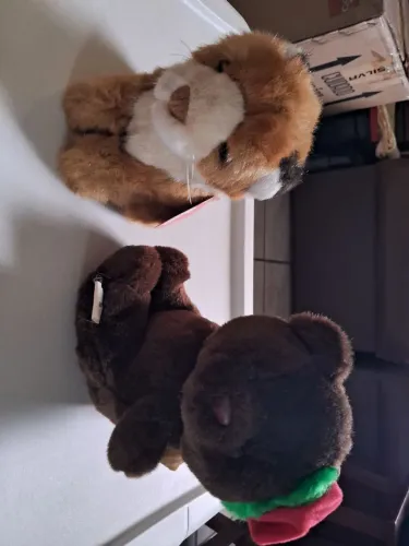 Pelúcias de filhote de Leão importado Japão e Urso Natalino vendo separado cada R$ 25,00