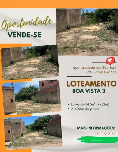 TERRENO SÃO JOSÉ DA COROA GRANDE/PE