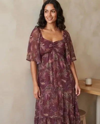 vestido longo feminino estampado m