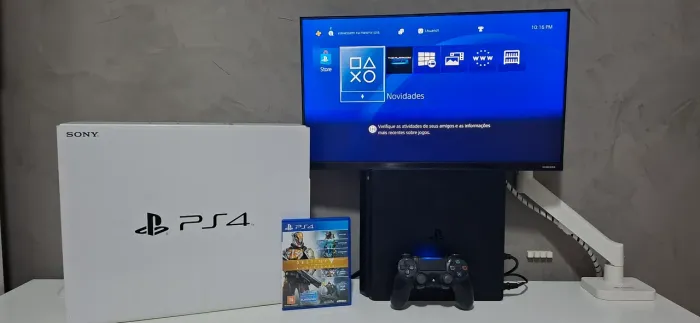 PS4 Slim 500GB Completo na Caixa + Controle Original + Jogo