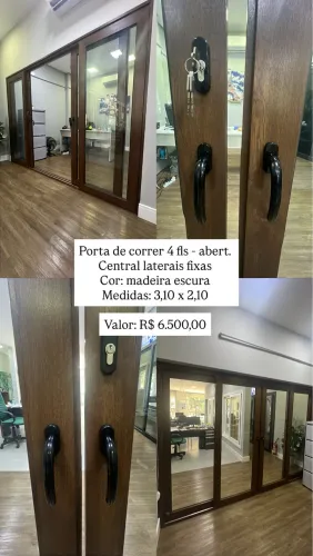 Esquadrias de PVC - porta de correr 4 fls MADEIRA