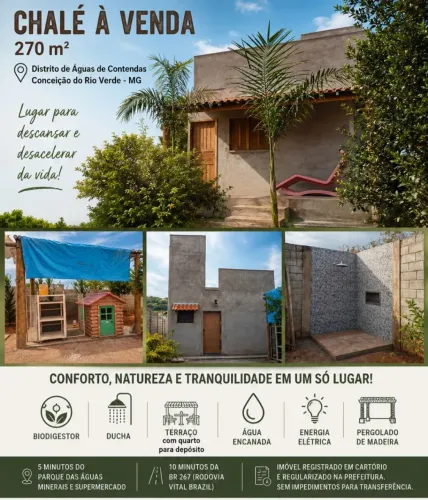 Vendo Chalé em Águas de Contendas, Conceição do Rio Verde/MG