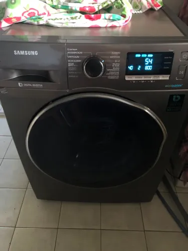 Lava e Seca Samsung Inox Look WD11J6410AX com Ecobubble - 11Kg - 220v