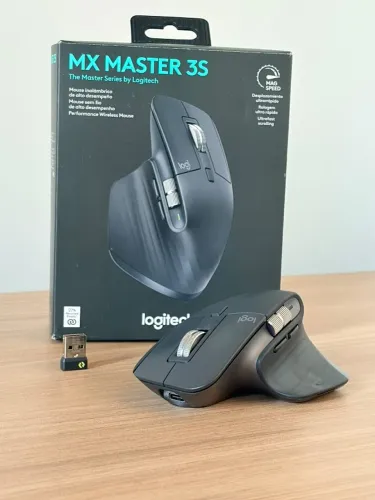 Mouse sem Fio Logitech MX Master 3S Graphite (Completo - Excelente Estado)
