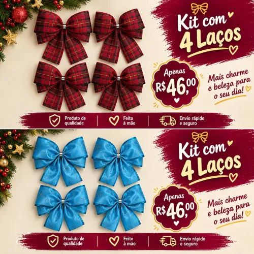 Laços artesanal para árvore de natal (18cm) chamar no chat para mais detalhes.