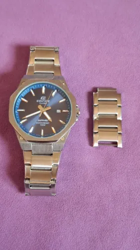 Casio Edifice Saphire fundo azul sem uso