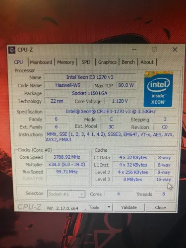 Processador Intel Xeon E3 1270 v3 3.5GHz 4/8 Threads