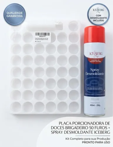 Placa porcionadora 50 furos + spray desmoldante