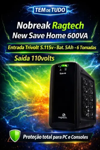 Nobreak Ragtech Save 600va, Bateria Nova com garantia