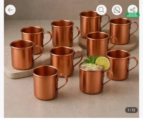 Kit com 24 copos para Moscow mule