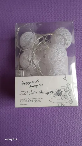 LED cotton ball lights, iluminação de bolinhas com fio algodão LED à  pilha