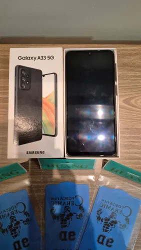 Celular Samsung Galaxy A33 128gb Preto +Caixa Original +3 Películas Privacidade Hydrogel