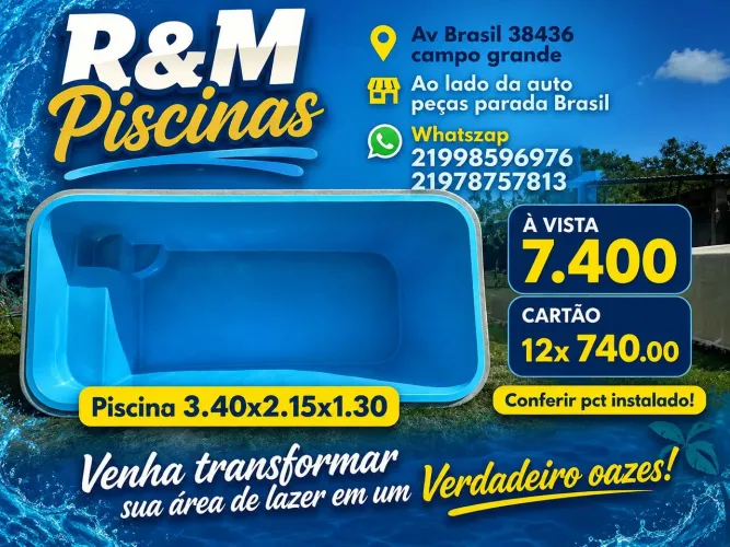 Piscina de fibra instalada inverno de oportunidades 