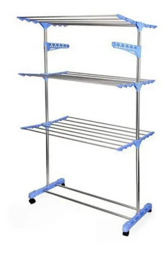 Varal De Roupa Retrátil Articulado Dobrável Vertical C/ Rodas