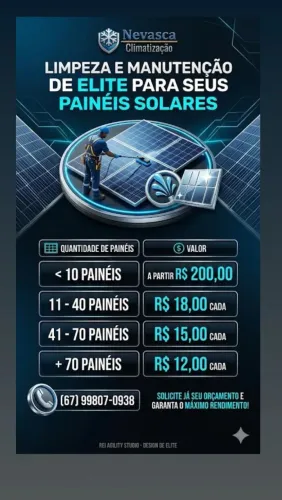 Manutenção e placa solar