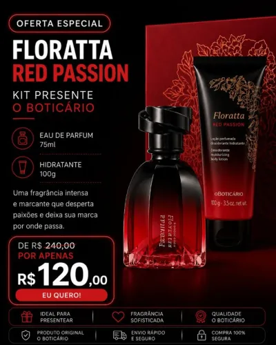 Kit Floratta Red Passion 75ml