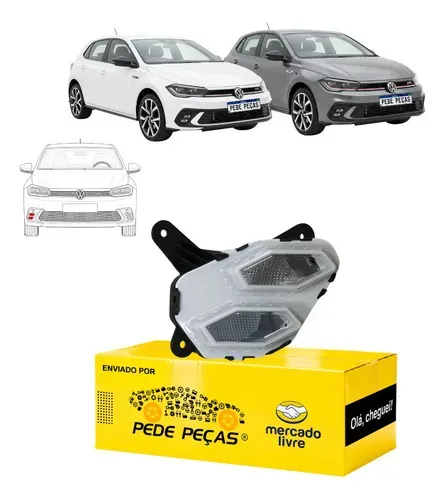 Farol Milha Auxiliar Vw Polo Gts 2023 2024 2025 Led Novo Ld Cristal