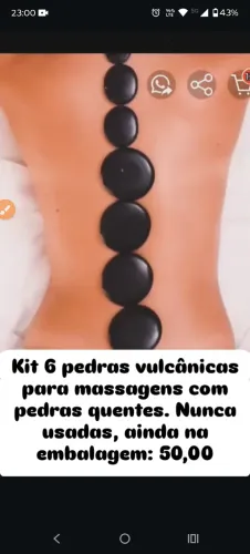6 Pedras Vulcânicas para massagem com pedras quentes