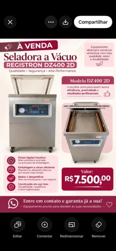 Seladora a vácuo Registron