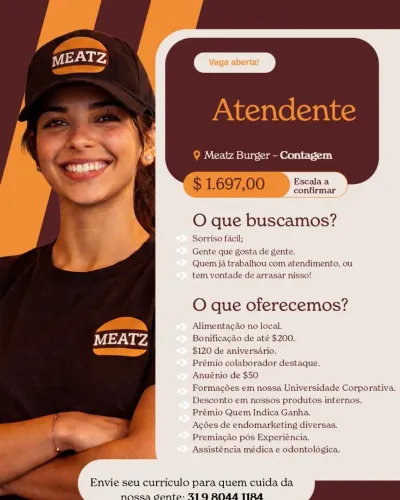 Estamos contratando. Diversas vagas em Contagem e Belo Horizonte