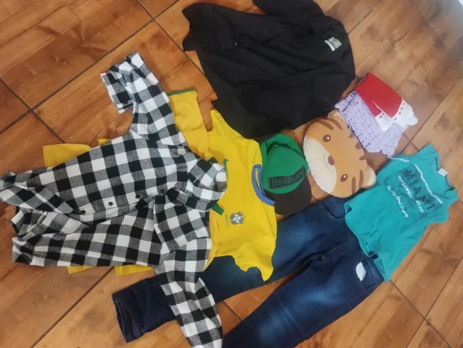 Lote roupas e brinquedos (leia)