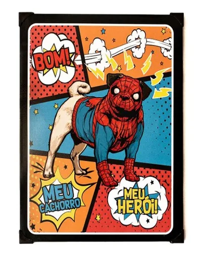 Quadro Metal Decoração<br>Tema Pet Tamanho 30 x 40 cm