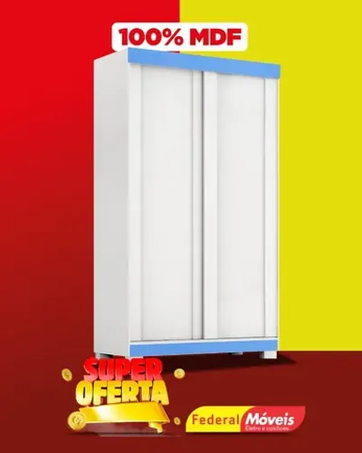 Guarda Roupas Solteiro 100% MDF 2 Portas 2 Gavetas Direto da Fabrica Fazemos Entrega