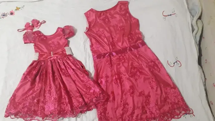 Vestido Mãe e Filha Pink 