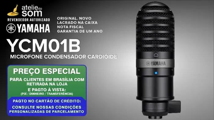 Ycm01 Yamaha Microfone Condensador Preto Novo Lacrado Garantia 1 ano Original